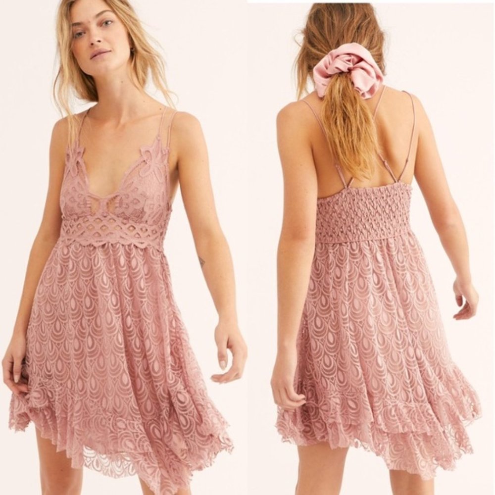 Free People Adella Burnout Lace Mini Dress S